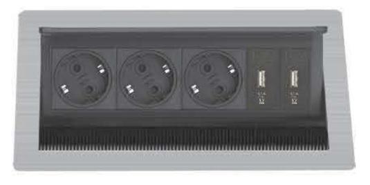 бокс настольный dbk2 (сталь) 3х220в+2хusb2.1a obo 6116792 от BTSprom.by