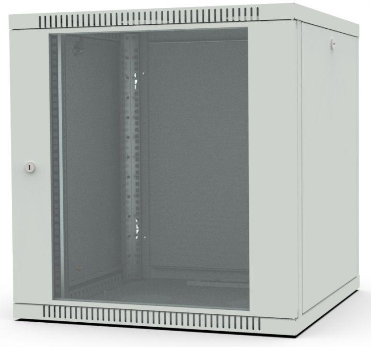 шкаф настенный wall boх 19дюйм 12u 600х600х490 дверь стеклян. ral7035 сер. filum fl-wb-1266gm-gy от BTSprom.by
