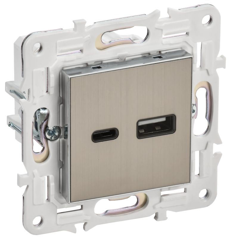 розетка usb a+c 18вт skandy sk-r13n никель iek sk-u22-018-k50 от BTSprom.by