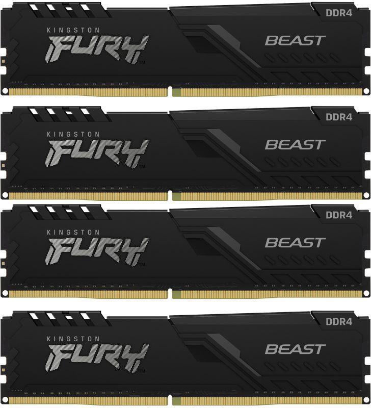 память оперативная kf432c16bbk4/16 16gb 3200mhz ddr4 cl16 dimm (kit of 4) fury beast black kingston 1000632765 от BTSprom.by