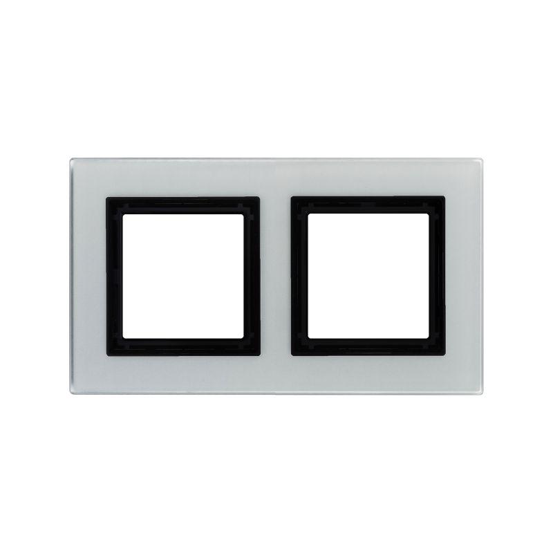 рамка 2-м 4мод. avanti натуральн. стекло свет. сер. dkc 4404824 от BTSprom.by