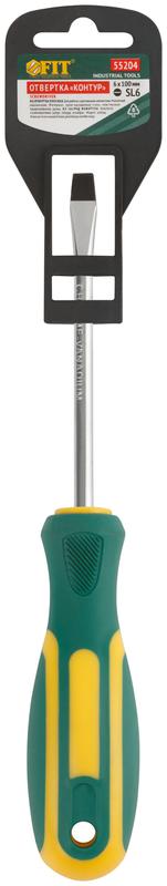  Отвертка "Контур" CrV сталь прорезиненная ручка 6х100мм SL FIT 55204 фото в каталоге от BTSprom.by