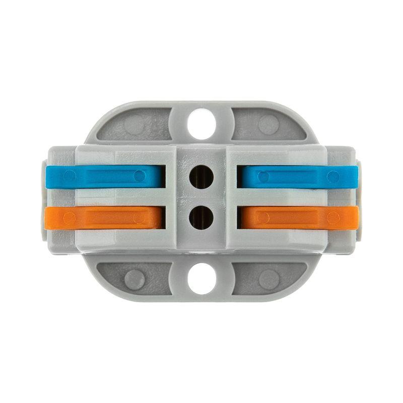  Клемма строительно-монтажная СМК проходная 222-422P 2п 0.08-4кв.мм с монтажной площадкой сер. (блист.5шт) Rexant 07-6262-5 фото в каталоге от BTSprom.by