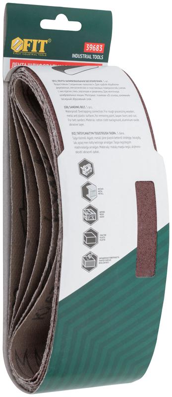  Лента шлифовальная бесконечные водостойкие на тканевой основе (уп.5шт) 75х457мм Р 60 FIT 39683 фото в каталоге от BTSprom.by