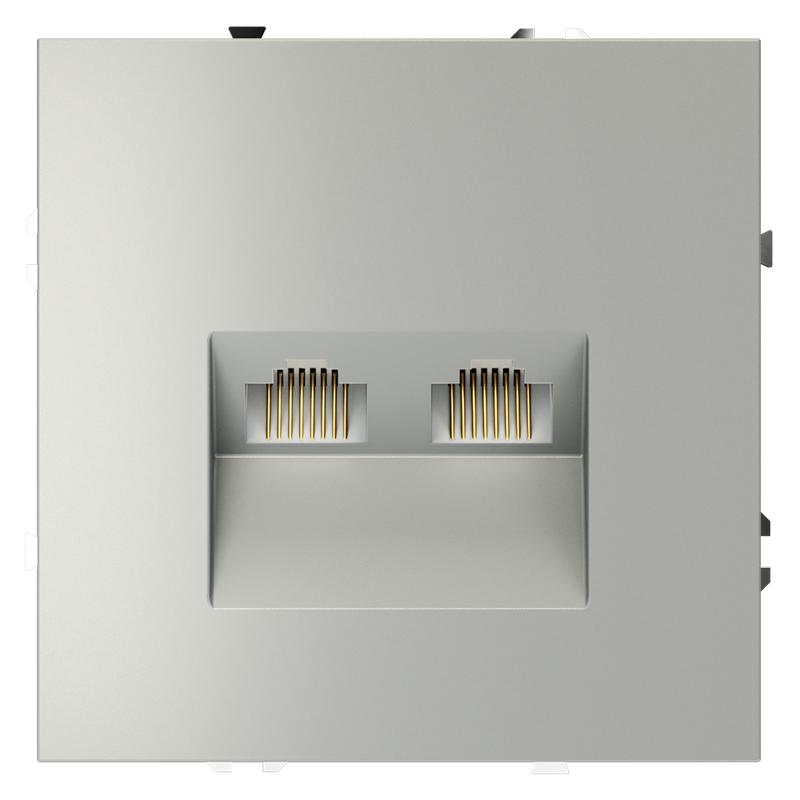 розетка компьютерная 2-м сп s70 rj45 + rj45 кат.6 механизм сталь voltum vls060205 от BTSprom.by