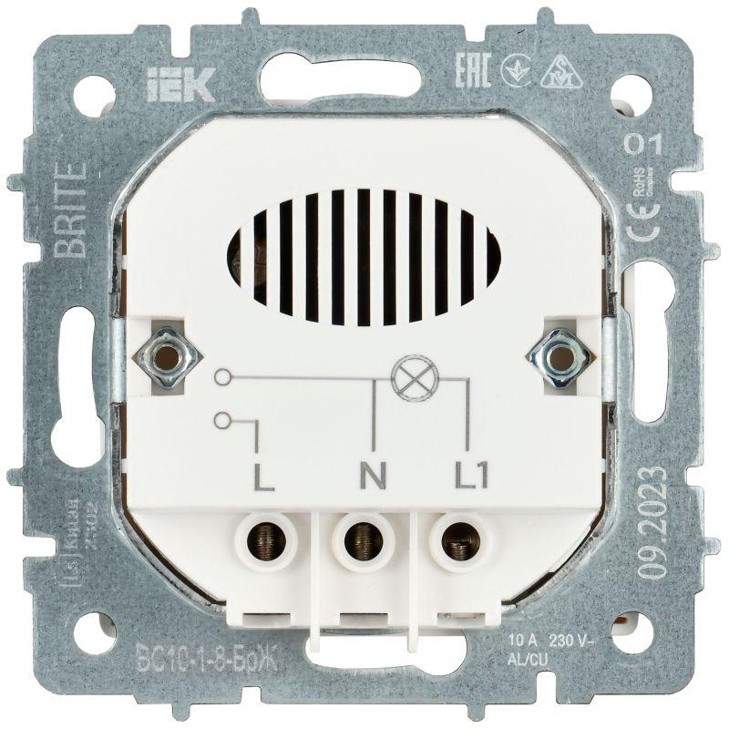  Выключатель карточный BRITE 30А ВС10-1-8-БрЖ механизм жемчуж. IEK BR-V11-0-10-K36 фото в каталоге от BTSprom.by