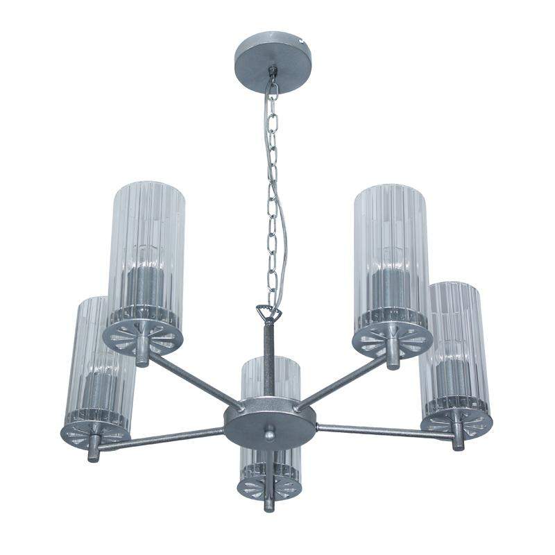  Светильник "Ника" 251 (плафон 0014) НСБ 01-5х60-139 Е27 [ИМ] подвесной серебр. Элетех 1005405302 фото в каталоге от BTSprom.by