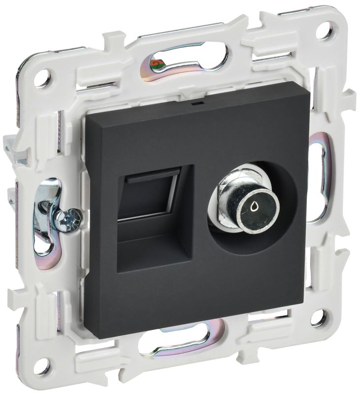 розетка двойная tv+rj45 кат.5e skandy sk-a14g графит iek sk-ak20-1-k53 от BTSprom.by