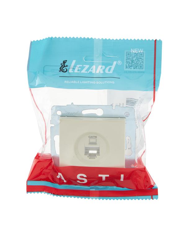  Розетка компьютерная 1-м СП ASTI IP20 RJ45 механизм Cat 6e крем. LEZARD 7081-0388-140 фото в каталоге от BTSprom.by