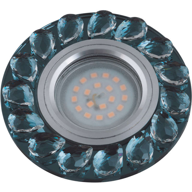 светильник dls-p107 gu5.3 chrome/smoke+clear "peonia" fametto 10635 от BTSprom.by
