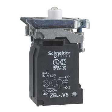  Корпус лампы сигнал. 22мм трансф. пит. 400В зел. SchE ZB4BV5D3 фото в каталоге от BTSprom.by