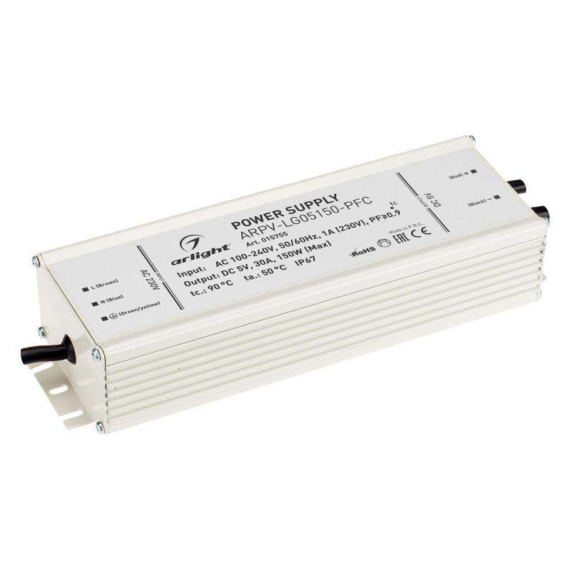 блок питания arpv-lg05150-pfc 5в 30.0а 150вт ip67 метал. 5 лет arlight 015755 от BTSprom.by