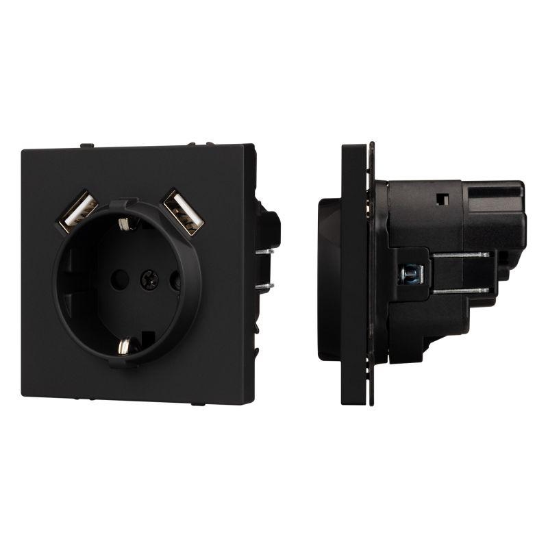 розетка sct-nobe-muaa-sfpl-bk 16а 230в с usb зарядкой механизм arlight 054289 от BTSprom.by