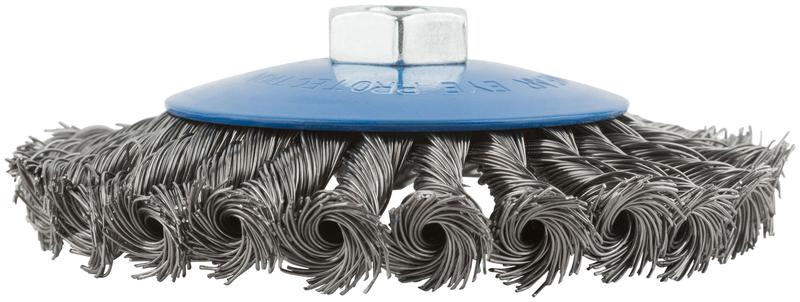  Корщетка тип "колесо" с наклоном гайка М14 стальная витая проволока 125мм MOS 38938М фото в каталоге от BTSprom.by