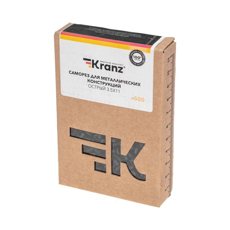  Саморез для металлических конструкций острый 3.5х11 (уп.500шт) Kranz KR-01-3351-006 фото в каталоге от BTSprom.by
