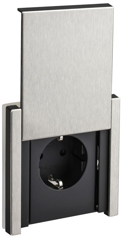 розетка 1-м сп forte&piano fp719m 16а ip44 с заземл. защ. шторки с крышкой безвинтовое крепление никель iek fp-r16-16-1-44-m-k50 от BTSprom.by