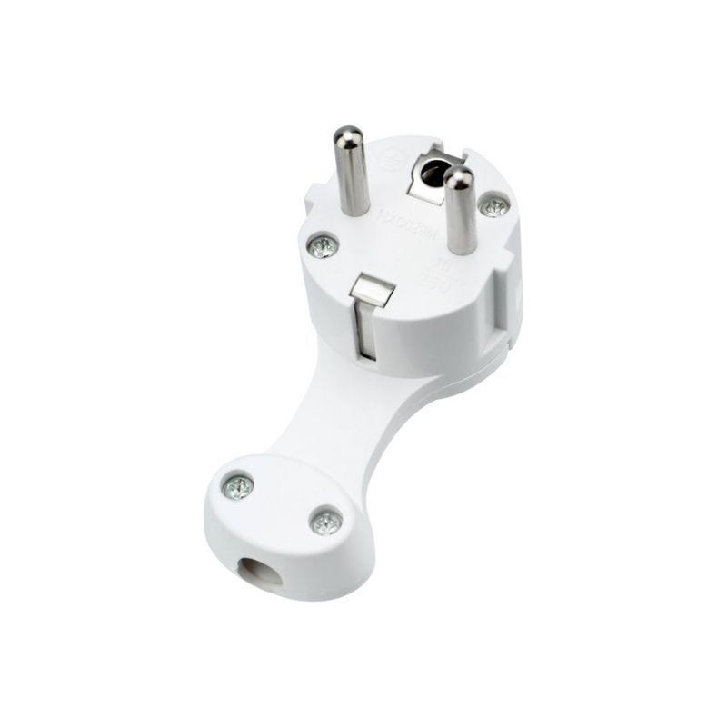  Вилка Евро угловая 16А с заземл. плоская за шкаф бел. Rexant 16-0734 фото в каталоге от BTSprom.by