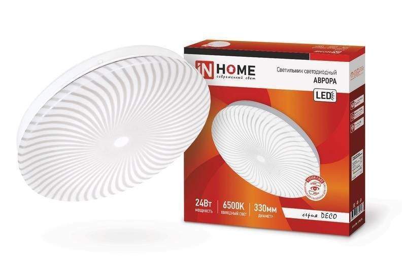 светильник светодиодный deco аврора 24вт 230в 6500к 1560лм 330х50мм in home 4690612037394 от BTSprom.by