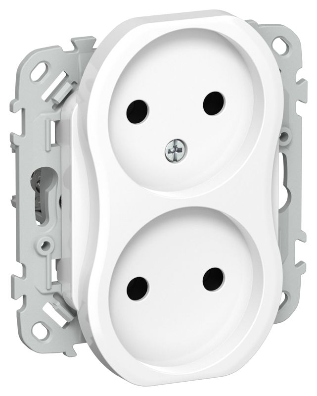 розетка 2-м сп flite рс02-1-флб 10а без заземл. без защ. шторок безвинтовое крепление механизм бел. iek fi-r20-10-1-k01 от BTSprom.by