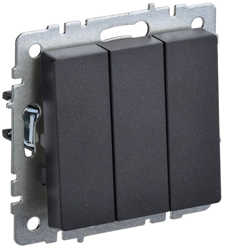 выключатель 3-кл. сп brite вс10-3-0-брч 10а механизм черн. iek br-v30-0-10-k02 от BTSprom.by
