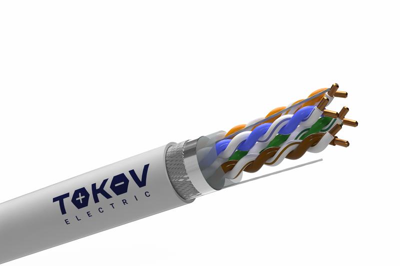 кабель витая пара sf/utp 4х2х24awg (0.52мм) кат.5e pvc fluke tested (м) tokov pro tkp-c06-sf/utp-42-5e-305 от BTSprom.by