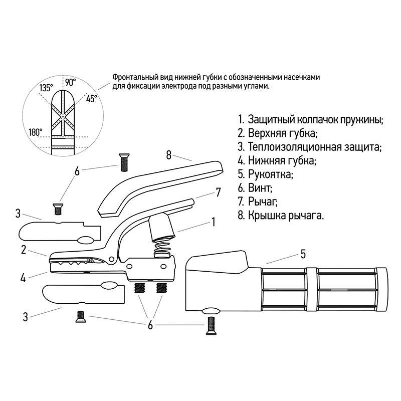  Держатель электрода 500А American type Rexant 16-0854 фото в каталоге от BTSprom.by