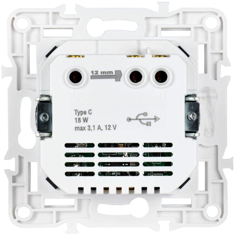  Розетка SKANDY 18Вт 16А с заземл. защ. шторки с USB C SK-R17G графит IEK SK-R14-16-U14-018-K53 фото в каталоге от BTSprom.by