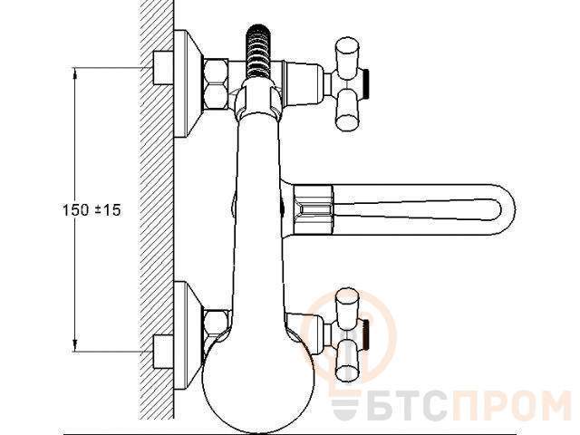  Смеситель для ванны вентильный QMT3-A722 G.lauf фото в каталоге от BTSprom.by