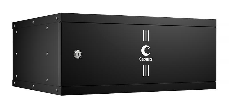 шкаф телекоммуникационный настенный разборный light wsc-05d-4u55/45m-bk 19дюйм 4u дверь метал. черн. cabeus 10186c от BTSprom.by