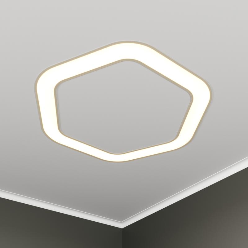 светильник светодиодный rve-lbx-hole-hexa-soft-1830-v 144вт 4000к 1830х1685х100мм s80мм шестиугольник закругл. с отверст. встраив. бел. rvelektro rve00003001 от BTSprom.by