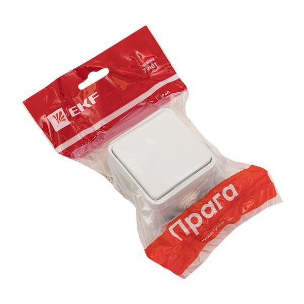  Розетка 1-м ОП Прага 16А IP44 с заземл. с крышкой бел. EKF EKR16-029-10-44 фото в каталоге от BTSprom.by