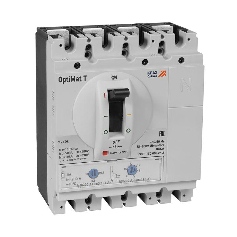 выключатель автоматический optimat t250v tm 250a 4p кэаз 356613 от BTSprom.by