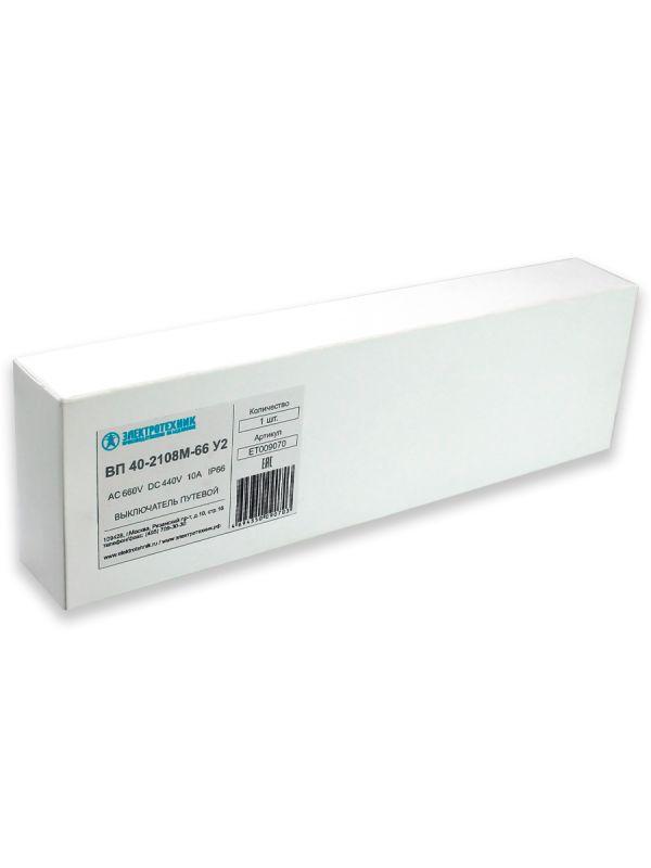  Выключатель путевой ВП 40-2108М-66 У2 1НО+1НЗ IP66 рычаг пружинный мгновенный без сальника Электротехник ET009070 фото в каталоге от BTSprom.by
