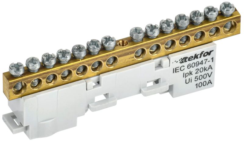 шина l "фаза" неизол. на универс. держ. 6х9-14-ср tekfor iek tf-nn10-14-dl-k03 от BTSprom.by