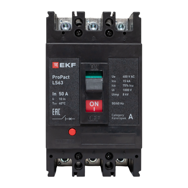  Выключатель автоматический 3п 50А 15кА LS63 ProPact EKF mccb-63-15-3-50-ls фото в каталоге от BTSprom.by
