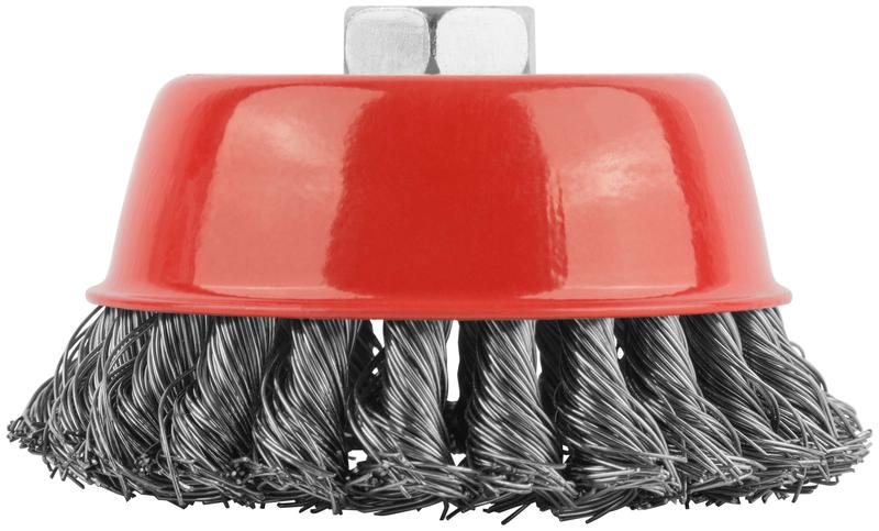  Корщетка чашечная гайка М14 стальная витая проволока 100мм КУРС 39043 фото в каталоге от BTSprom.by