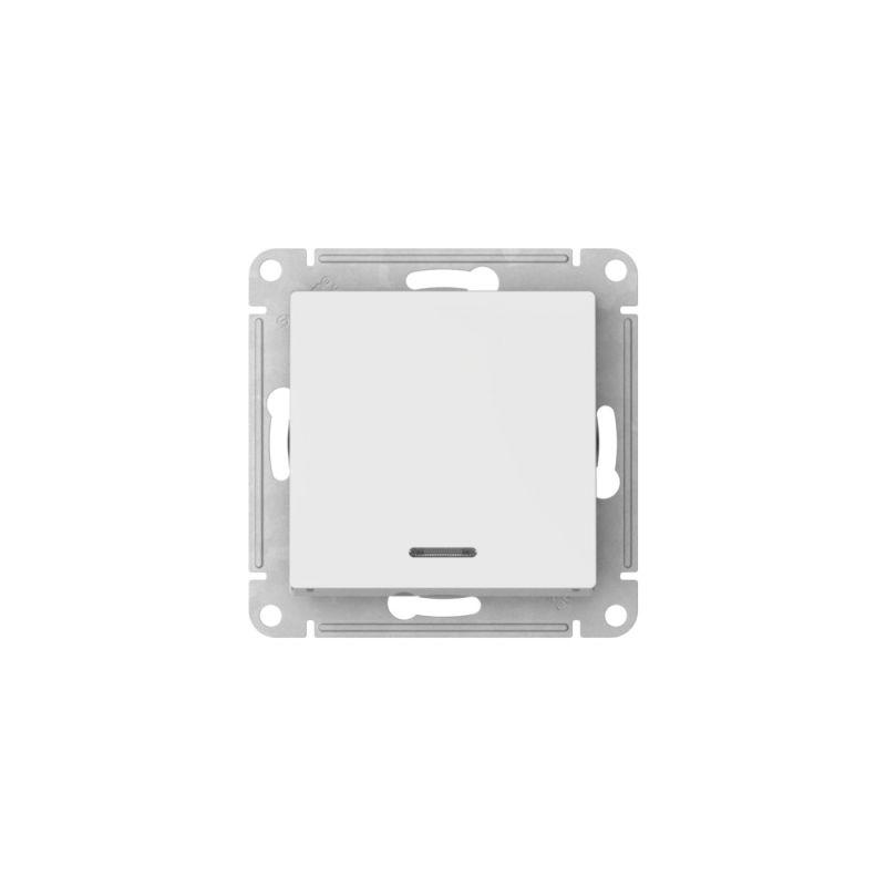  Переключатель 1-кл. AtlasDesign (сх. 6а) 10AX с подсветкой быстрозажим. клем. механизм бел. SE ATN000163S фото в каталоге от BTSprom.by