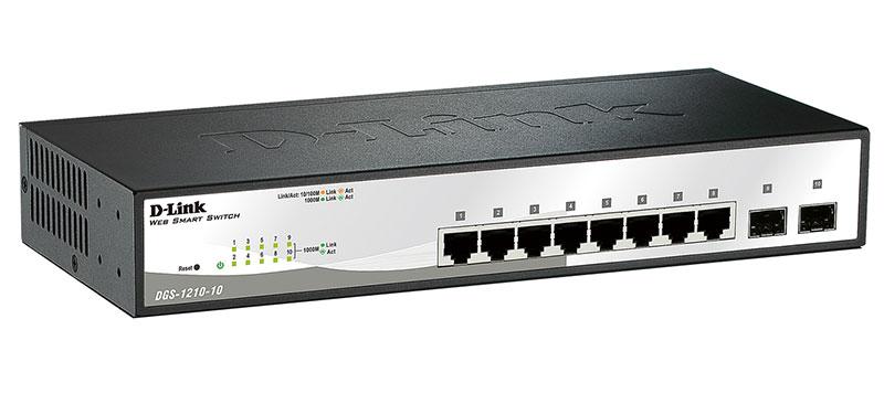 коммутатор настраиваемый dgs-1210-10/f1a 8g 2sfp d-link 1338524 от BTSprom.by
