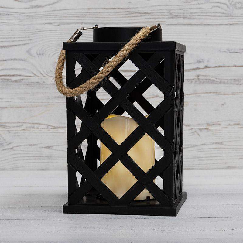 фонарь декоративный 14х14х24см тепл. бел. корпус плетеный черн. на солнечной батарее neon-night 501-145 от BTSprom.by