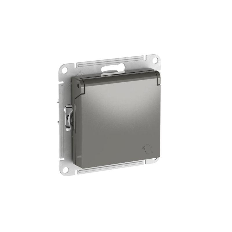 розетка atlasdesign 16а ip20 с заземл. защ. шторки с крышкой быстрозажим. клем. механизм сталь se atn000946s от BTSprom.by