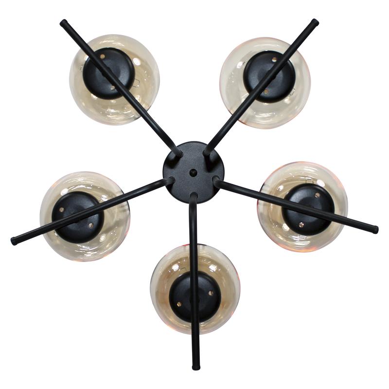  Светильник НПБ 01-5х40-162 "Лоу" 151 (Плафон 7590) E14 [ИМ] потолочный черн. муар Элетех 1005405120 фото в каталоге от BTSprom.by