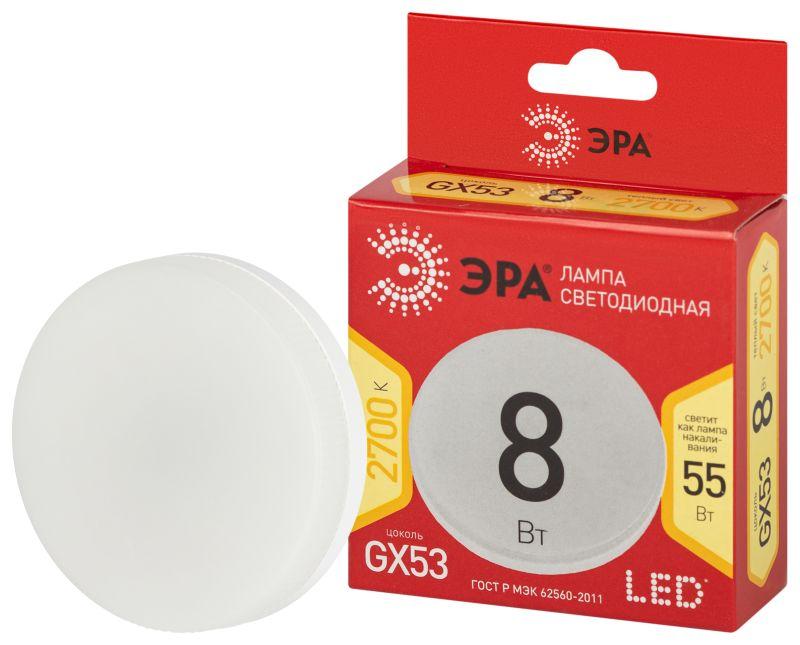 лампа светодиодная led gx-8w-827-gx53 r gx 8вт таблетка gx53 тепл. бел. эра б0050604 от BTSprom.by