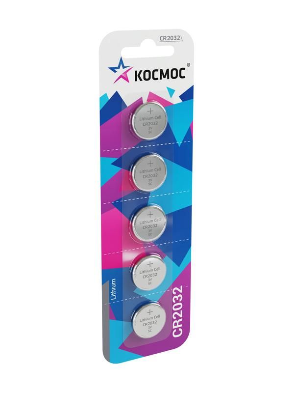 элемент питания литиевый cr2032 5хbl (блист.5шт) космос koc20325bl от BTSprom.by