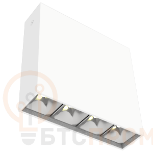 Светильник светодиодный DL-Box Reflect Multi 1х4 10Вт 4000К 150х40х150 накладной 24град. RAL9003 бел. муар диммер DALI VARTON V1-R0-00253-20D20-2001040 фото в каталоге от BTSprom.by  Светильник светодиодный DL-Box Reflect Multi 1х4 10Вт 4000К 150х40х150 накладной 24град. RAL9003 бел. муар диммер DALI VARTON V1-R0-00253-20D20-2001040 фото в каталоге от BTSprom.by
