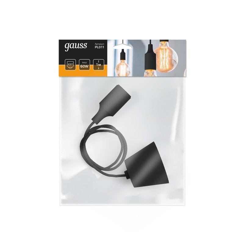  Светильник Decor E27 IP20 200-240В 1м подвесной черн. GAUSS PL011 фото в каталоге от BTSprom.by