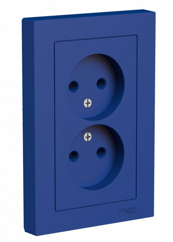 розетка 2-м atlasdesign 16а без заземл в сборе аквамарин se atn001120 от BTSprom.by