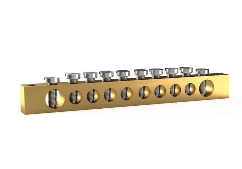 шина pen "земля-ноль" 6х9мм 10 отвер. латунь tokov electric tke-bsb-69-10-n/pen от BTSprom.by