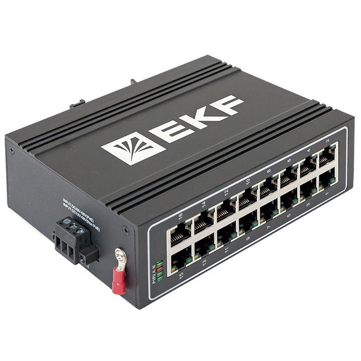  Коммутатор промышленный неуправляемый TSX-100 16 портов 10/100 Мбит/с EKF TSX-100-UN-16 фото в каталоге от BTSprom.by