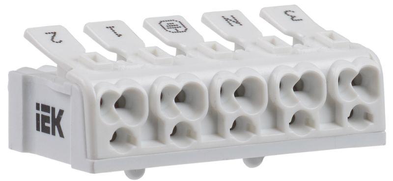 клемма пружинная соединительная кспн5-3l+n+pe iek ukz-b06-5p-f1-e0-10 от BTSprom.by
