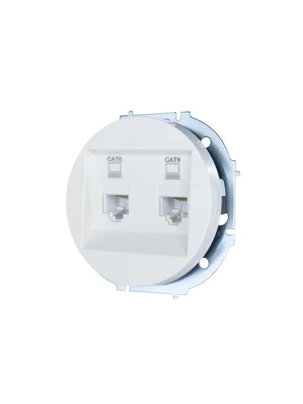  Розетка компьютерная 2-м СП OSEN кат.6 с модулем бел. LEZARD 743-0288-142 фото в каталоге от BTSprom.by